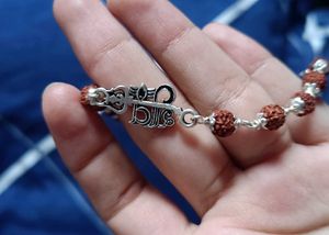 Real Silver Shiv Charm Rudraksha Bracelet