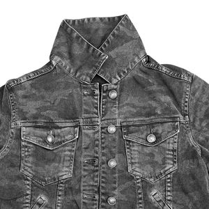 Black Denim Jacket In Army Design
