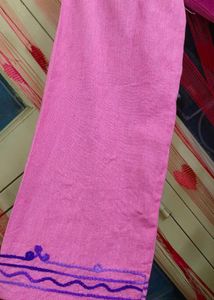 Pink Cotton Casual Kurti