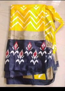 Ikat Print Saree,One Time Used