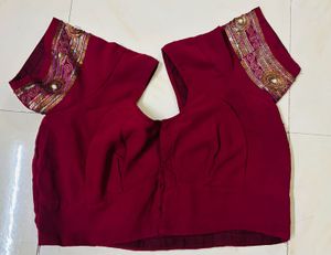 Burgundy Embellished Saree