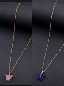 Brandsoon Studded Butterfly Pendant With Chain