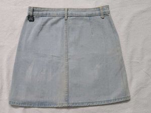 Light Wash Denim Mini Skirt