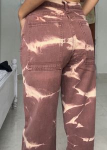 Brown Printed Denim