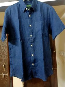 NEW ORVIS Navy Blue linen Shirt