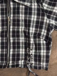 Black Plaid Crop Top