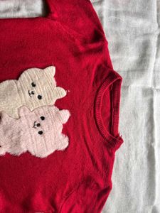 Cute Red Cat Sweater