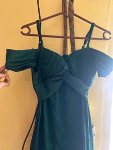 Green Off-Shoulder Dress