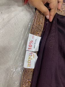 Chinon Fabric with Golden Embroidery Saree