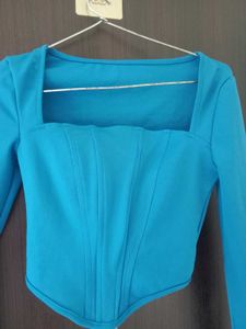 Blue Corset Style Top