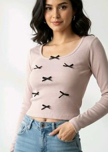 Cute Long Sleeve Crop Top