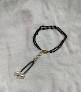 Simple Elegant Hand Mangalsutra With Pearls Hangings