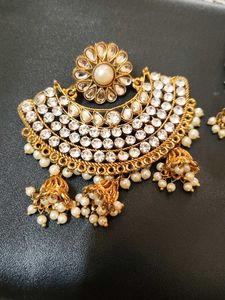 Grand Gold and Stone Traditional Bahubali Earring