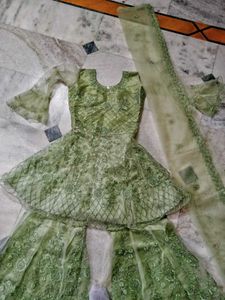 Full Work Sharara Floral Embroidery With Beads