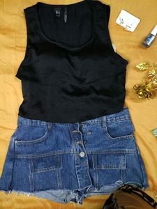 Black Satin Top