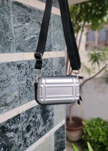 Zara Rigid Silver Crossbody Bag Unisex