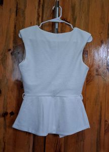 Chic White Peplum Top