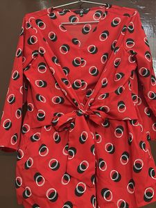 Red Top With Black Dots