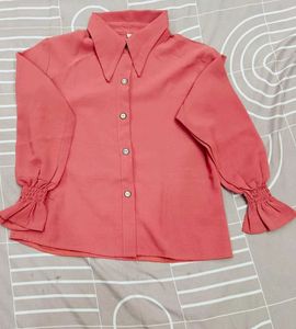 Chic Coral Blouse