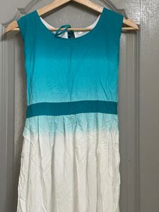 Ombre Blue And White Fulllength Dress In Size Medium