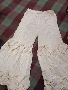 White & Gold Palazzo Pants