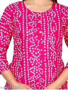 Pink Printed Kurta & peach kurti combo