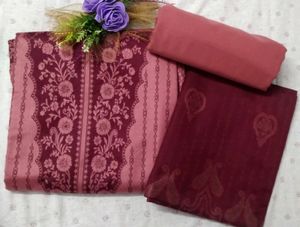 Unstitched Pashmina maroon suit