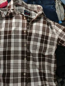 Brown Plaid Casual Shirt
