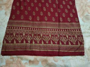 Maroon &amp; Gold Print Kurti ♥️⚡