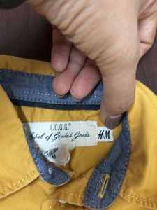 Kids Mustard Button-Down Shirt
