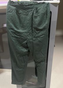 Green Elastic  Pants For woman