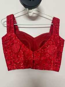 Embroidered red lehnga