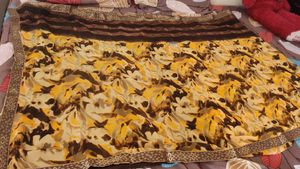 Brown Nd Yellow Soft Fabric Saree