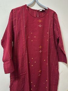 Max Maroon Straight Kurtha