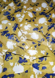 Yellow Colour Floral Short Tops