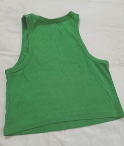 Green Ribbed Tank Top