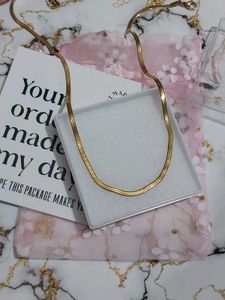 Gold Herringbone Necklace