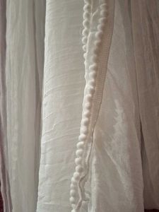 White Color Plain Soft SILK Dupatta
