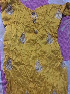 Golden Embroidered Kurti Top