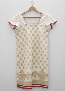 Ivory Embroidered Salwar Suit With Dupptta