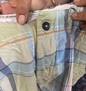 Boys Pure Cotton Plaid Shorts
