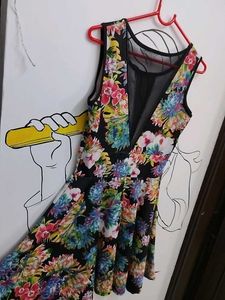 Multicolour Flared Dress