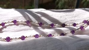 NEW HANDMADE AMETHYST WITH PEARL NECKLACE