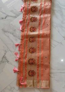 New Saree Only One Time Wear With Stitch Blouse