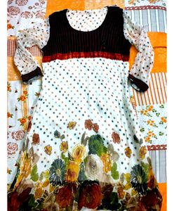 Polka Dot &amp; Floral Match Kurti