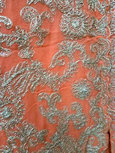 Coral Suit Set With Sharara