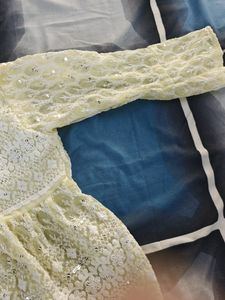 Yellow Colour Net Cotton Top