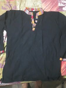 Black Long Sleeve Ethnic Nepali Kurta