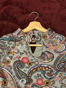 Paisley Print Long Sleeve Blouse
