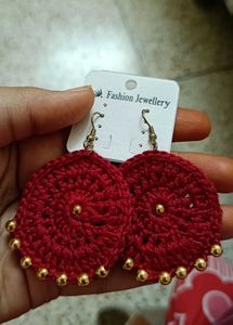 Red Crochet Earrings